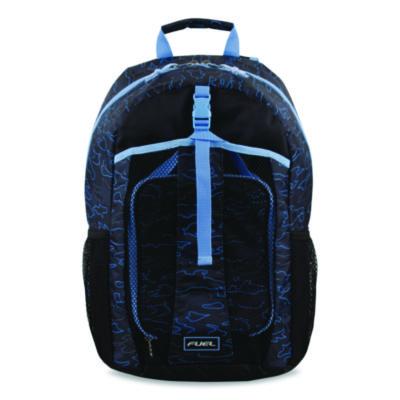 FUE110592STOC2 Bijoux Deluxe Backpack and Lunch Bag Bundle, 15.5" Laptop Sleeve, 12" x 8" x 18.5" and 7.5" x 4.25" x 9", Black/Blue Camo FUEL USA