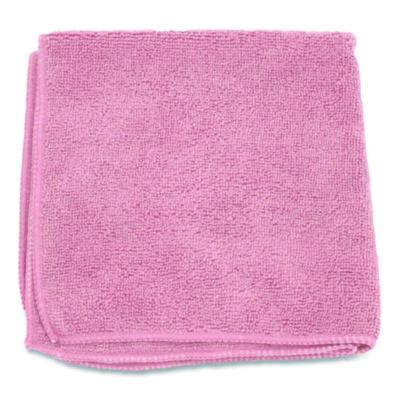 BWK12PINCLOTH Microfiber Cloths, 12 x 12, Pink, 12/Pack