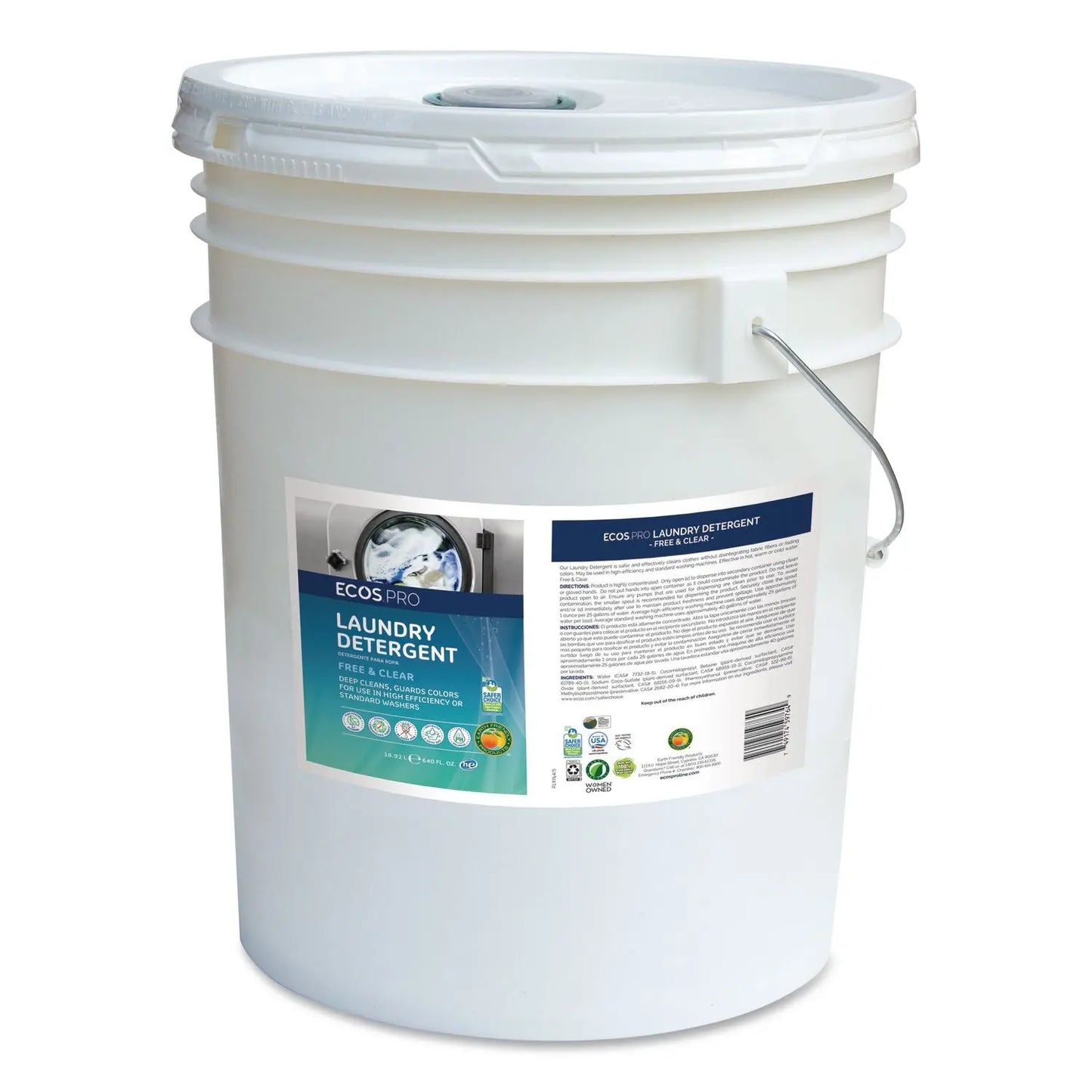 EOPPL976405 Laundry Detergent Liquid, Free and Clear, 5 gal Pail ECOS PRO