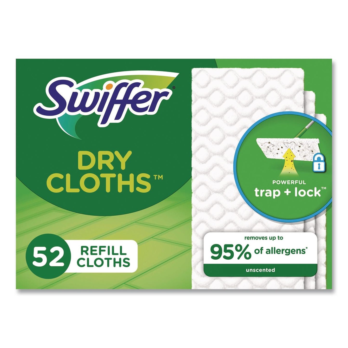 PGC81216 Dry Refill Cloths, 10.4 x 8, White, 52/Box, 3 Boxes/Carton Swiffer