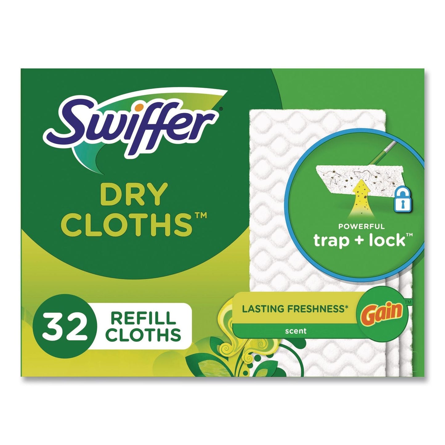 PGC83059 Dry Refill Cloths. 8 x 10.4, White, 32 Box, 4 Boxes/Carton Swiffer