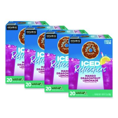 GMT0532CT ICED Refreshers K-Cup Pods, Mango Dragonfruit Lemonade, 20/Box, 4 Boxes/Carton KEURIG DR PEPPER