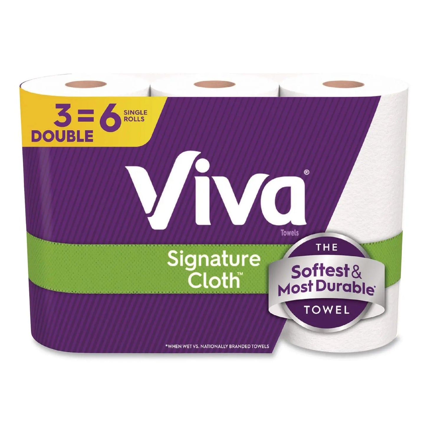 KCM56530 Signature Cloth Choose-A-Sheet Kitchen Roll Paper Towels,1-Ply, 5.1 x 11,White, 86 Sheets/Double Roll, 3 Rolls/PK, 8 Packs/CT Viva