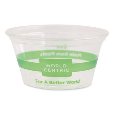 WORCPCS2S PLA Clear Portion Cups, Souffle, 2 oz, Plastic, Clear, 2,000/Carton WORLD CENTRIC