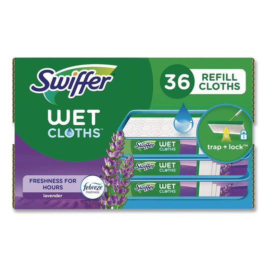 PGC55311 Wet Refill Cloths, 10 x 8, Lavender Vanilla and Comfort, White, 36/Carton