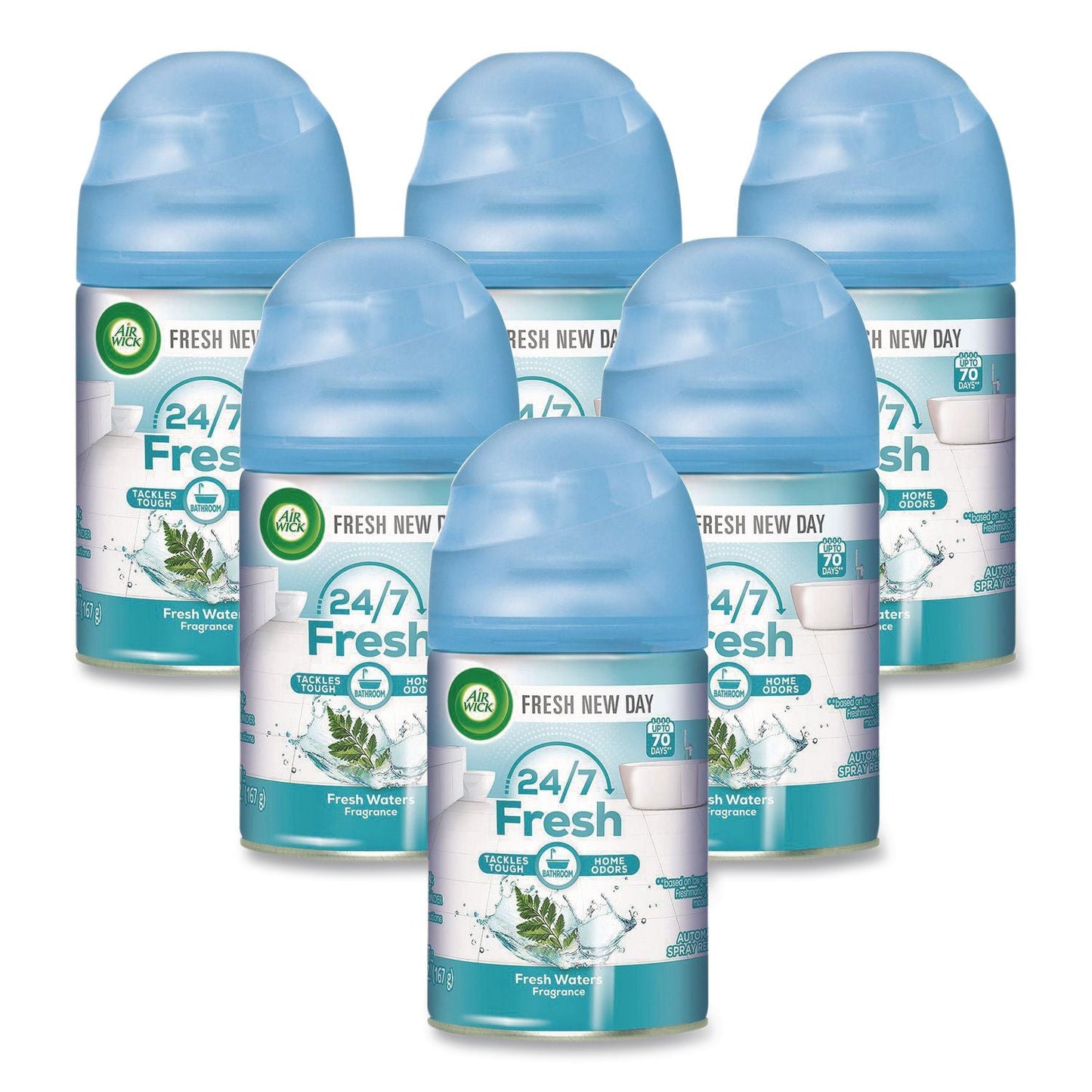 RAC79553 Freshmatic Ultra Automatic Spray Refill, Fresh Waters, 5.89 Oz Aerosol Spray, 6/carton Air Wick