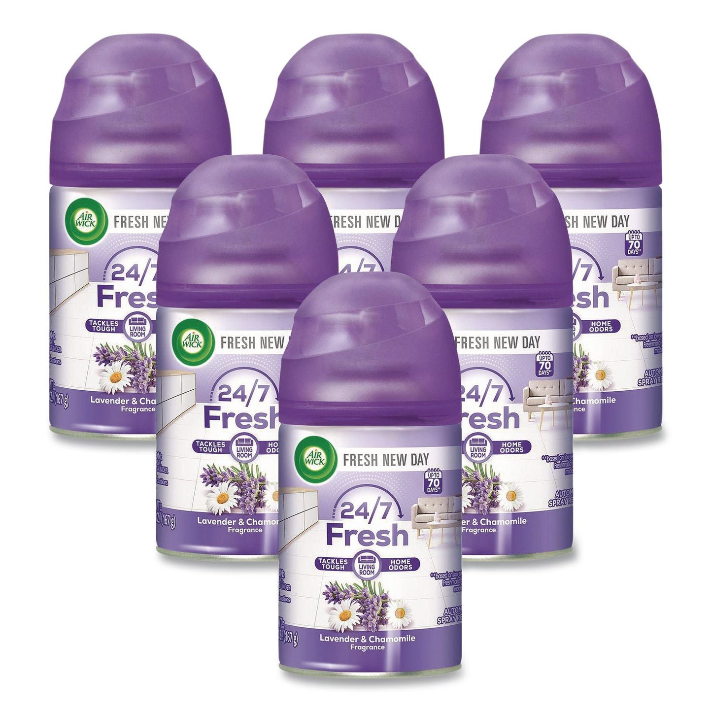 RAC77961CT Freshmatic Ultra Automatic Spray Refill, Lavender/chamomile, 5.89 Oz Aerosol Spray, 6/carton Air Wick