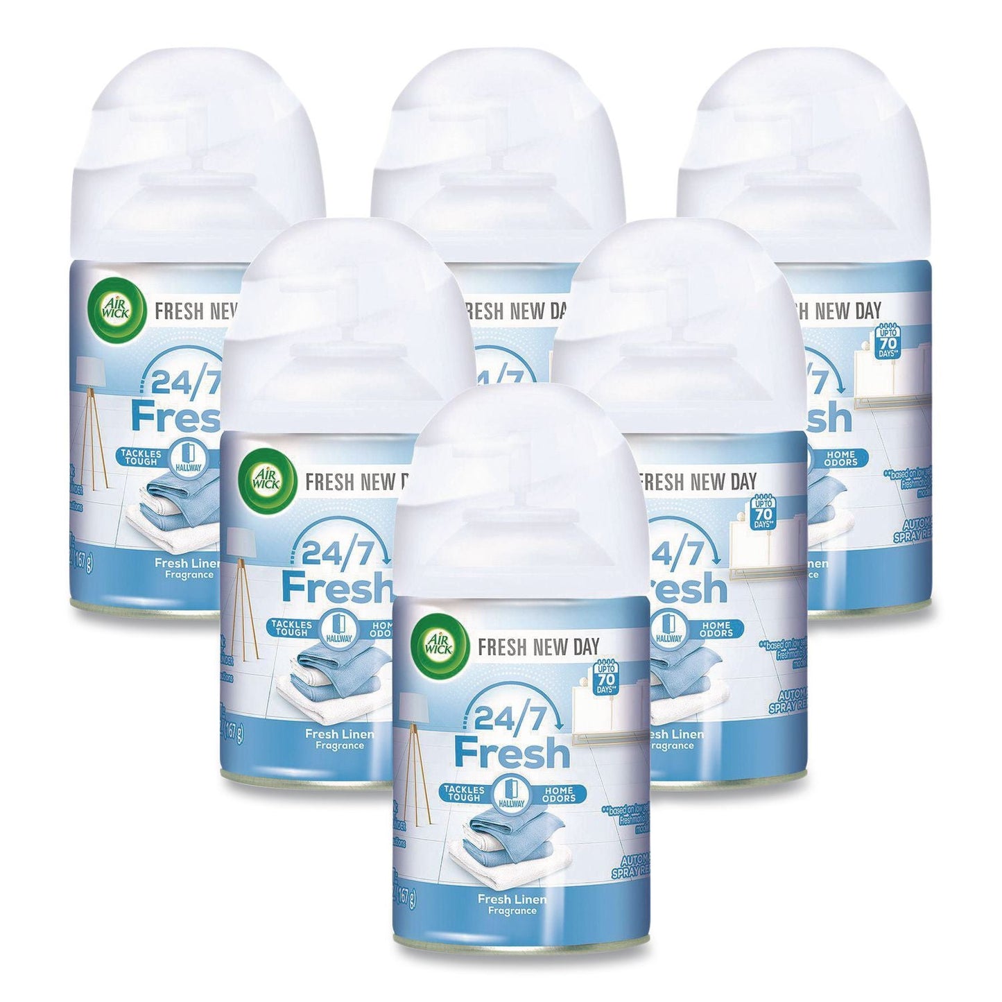 RAC82314CT Freshmatic Ultra Spray Refill, Fresh Linen, 5.89 oz Aerosol Spray, 6/Carton Air Wick