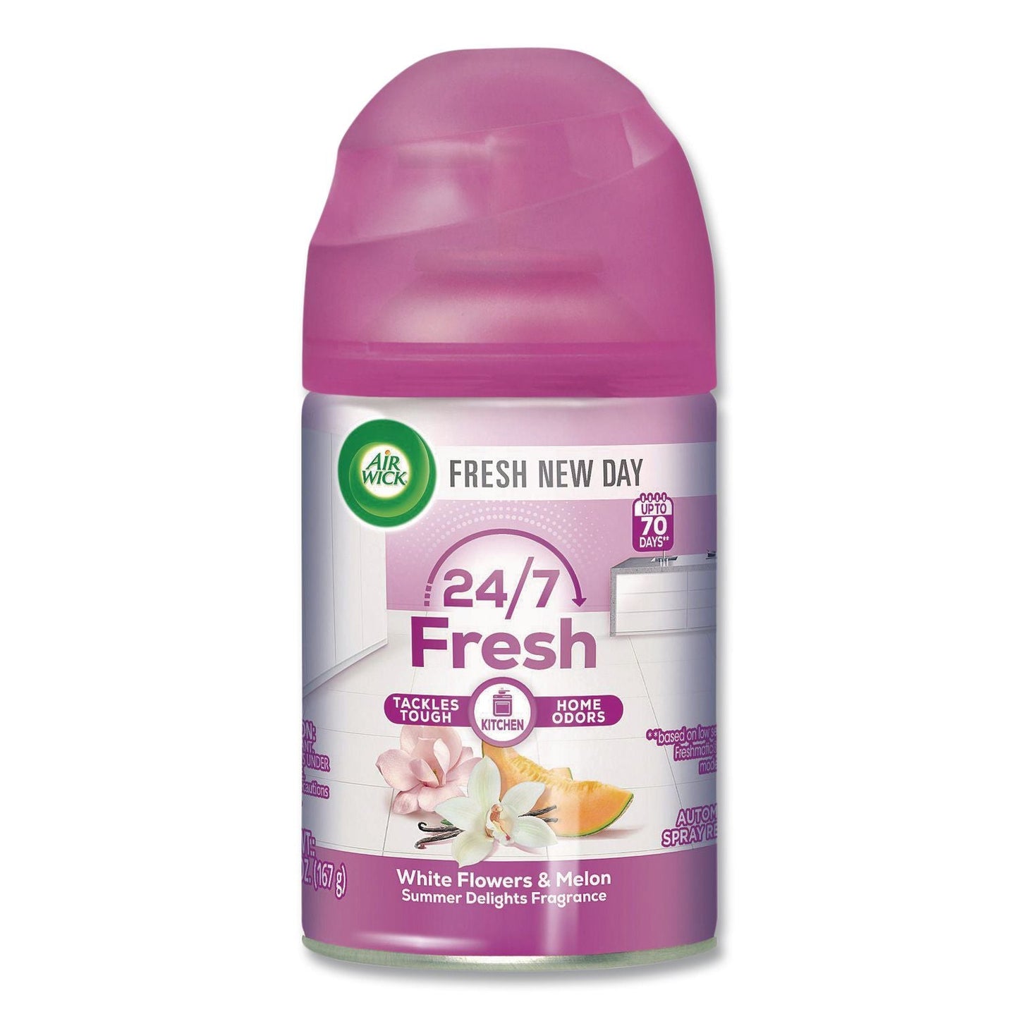 RAC91101EA Freshmatic Life Scents Ultra Refill, White Flowers and Melon Summer Delights, 5.89 oz Aerosol Spray Air Wick