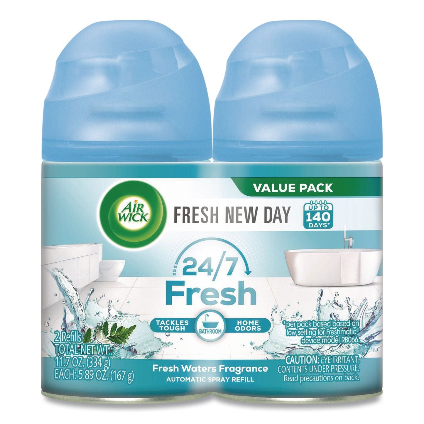 RAC82093PK Freshmatic Ultra Automatic Spray Refill, Fresh Waters, 5.89 Oz Aerosol Spray, 2/pack Air Wick