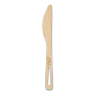 WORKNBB67 Bamboo Cutlery, Knife, Paper, Natural, 2,000/Carton WORLD CENTRIC