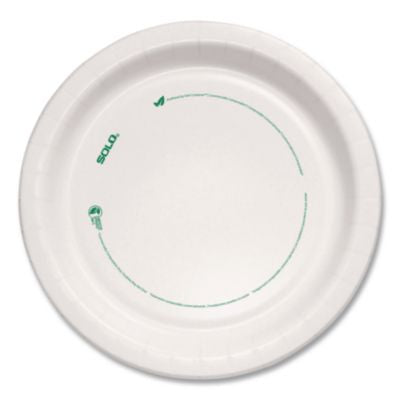SCCMP9PLANET Compostable Paper Dinnerware, ProPlanet Seal, Plates, 8.5" dia, White, 500/Carton DART