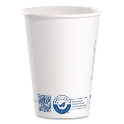 SCC412RCNPLANET Recycled Content PCF Paper Hot Cups, ProPlanet Seal, 12 oz, White/Blue, 1,000/Carton