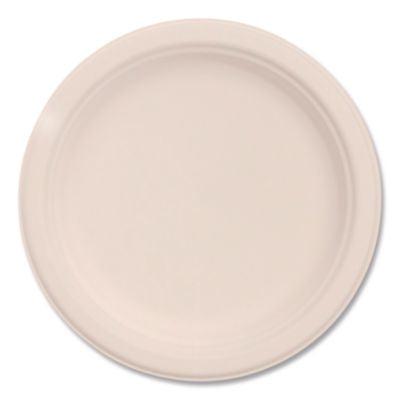DCC6FBRP1 Compostable Molded Fiber Dinnerware, ProPlanet Seal, Plate, 6" dia, Natural, 1,000/Carton