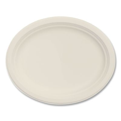 DCC12FBRPLR1 Compostable Molded Fiber Dinnerware, ProPlanet Seal, Platter, 12" Diameter, Natural, 500/Carton DART