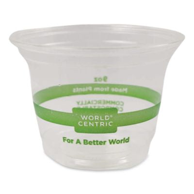 WORCPCS9Q PLA Clear Cold Cups, 9 oz, Plastic, Clear, 1,000/Carton WORLD CENTRIC