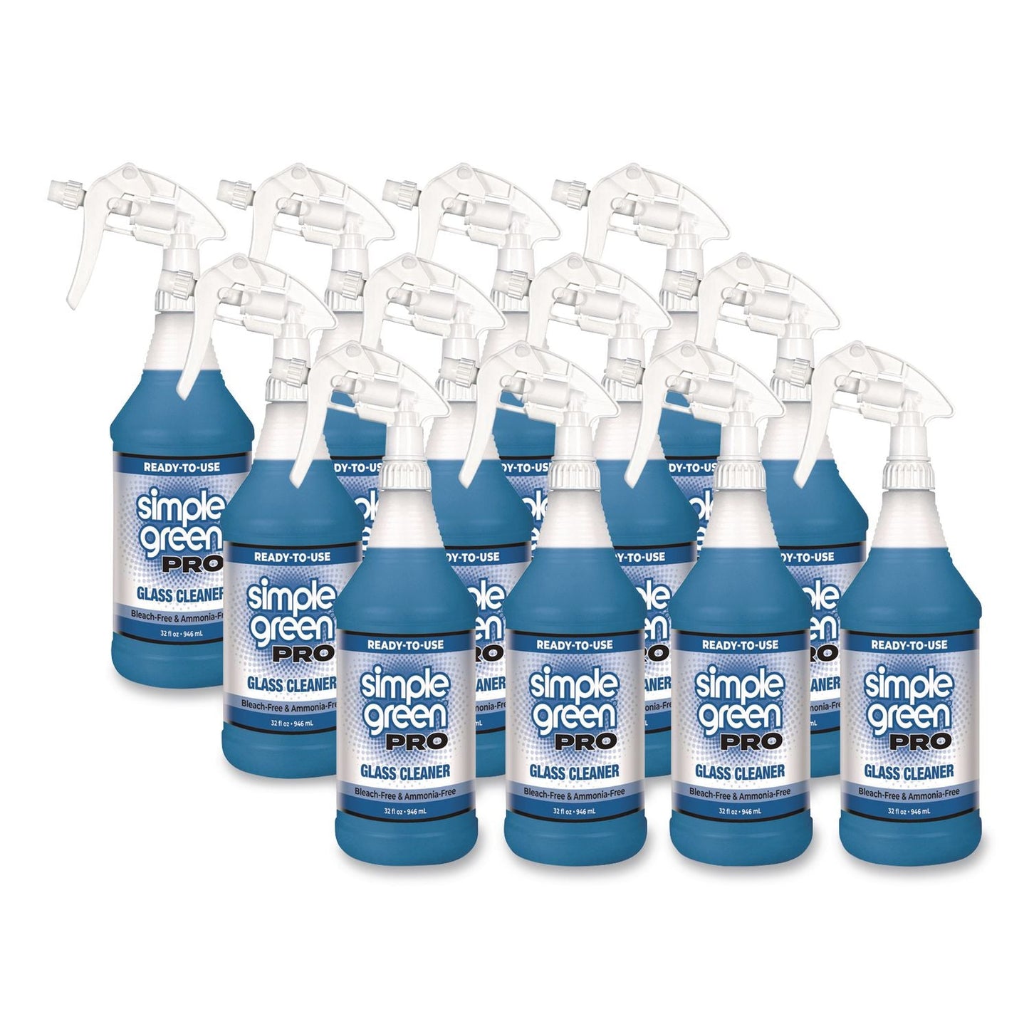 SMP1101032 Pro Glass Cleaner Ready-To-Use, 32 oz Spray Bottle, 12/Carton Simple Green
