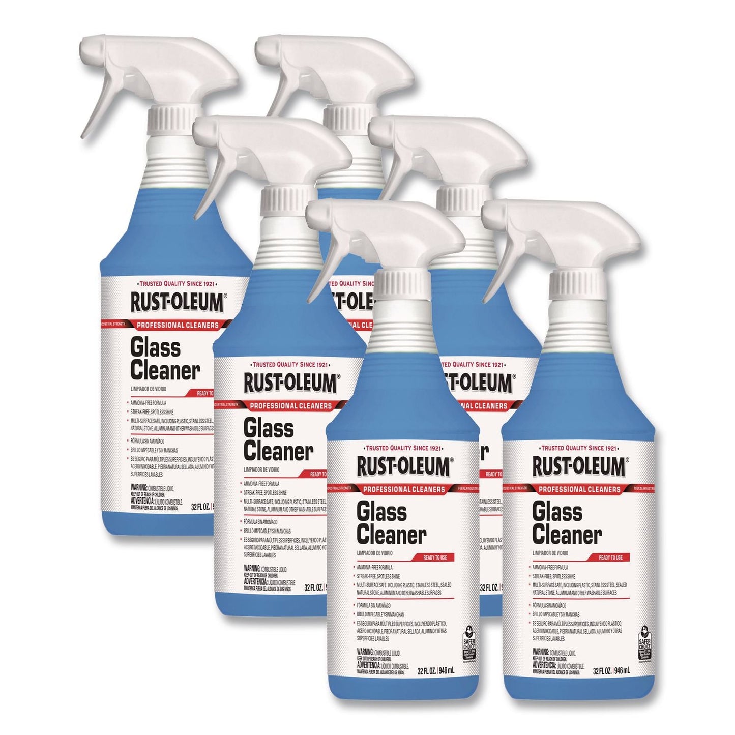 RST352245 Professional Glass Cleaner, 32 oz Spray Bottle, 6/Carton Rust-Oleum