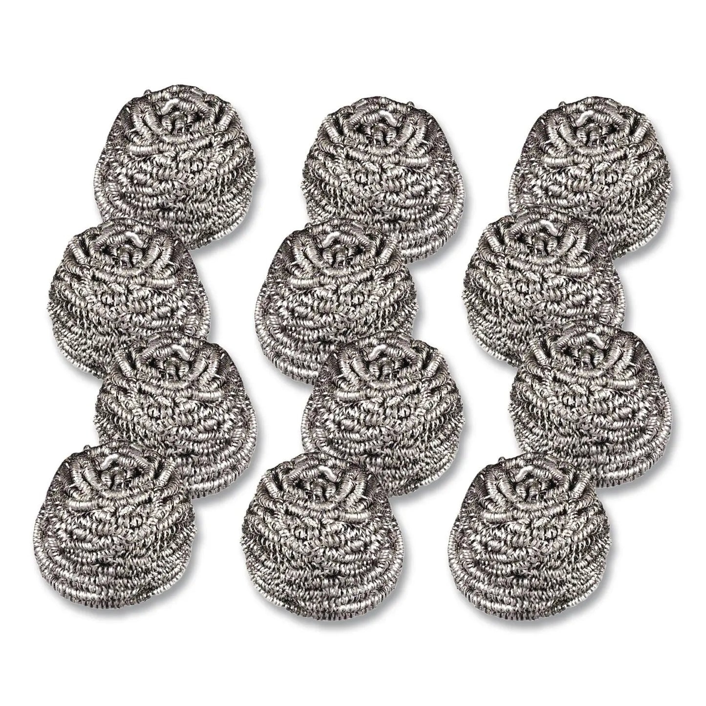 MMM19084 Stainless Steel Scrubber, Silver, 12/carton Scotch-Brite