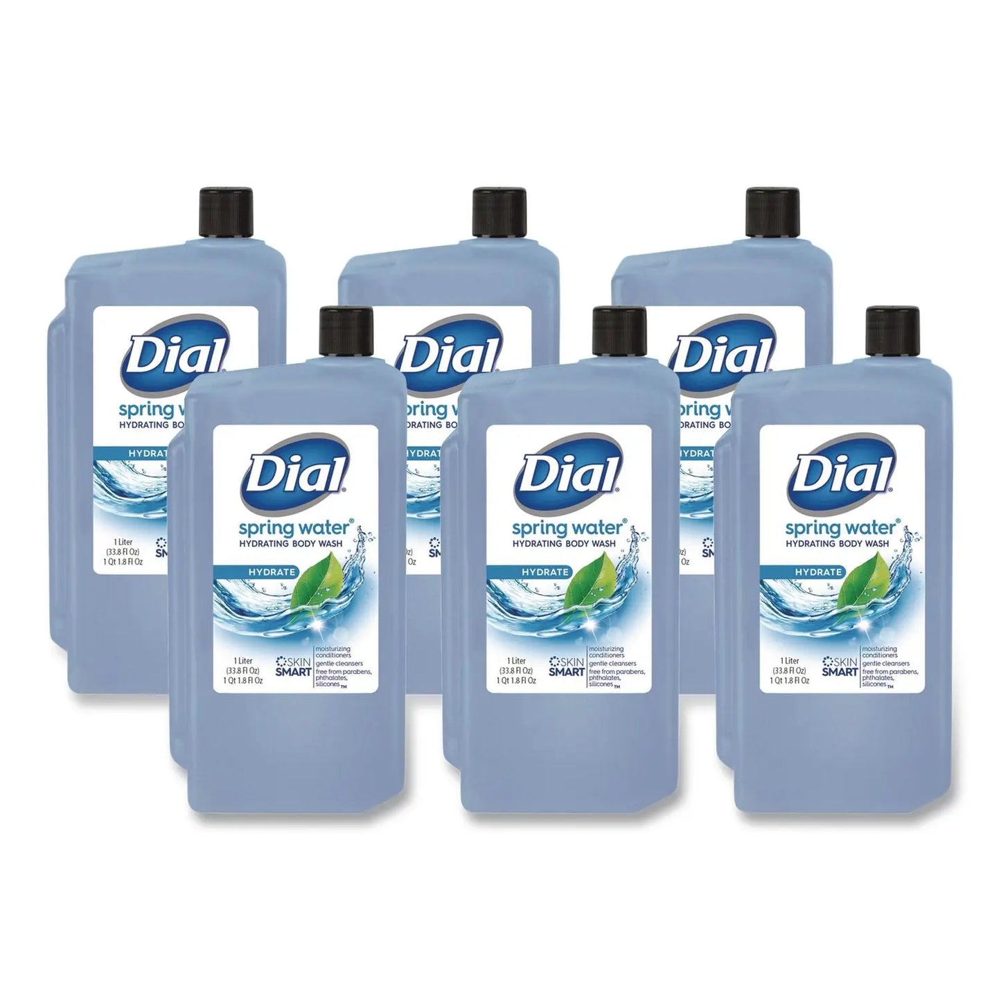 DIA04031 Body Wash Refill for 1 L Liquid Dispenser, Spring Water Scent, 1 L, 8/Carton Dial Professional