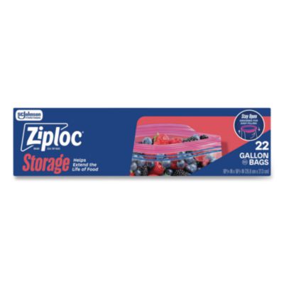 SJN383231 Double Zipper Storage Bags, Triple System Seal, Gallon, 9.6" x 12.1", Clear, 22 Bags/Box, 12 Boxes/Carton SC JOHNSON