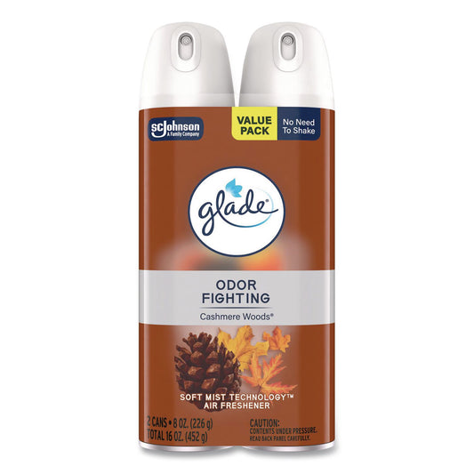 SJN377361 Air Freshener, Cashmere Woods, 8.3 oz Aerosol Spray, 3/Carton