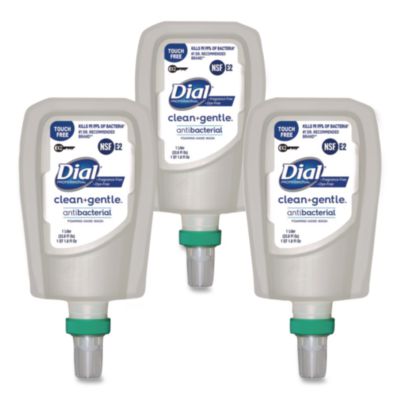 DIA32138 Clean+Gentle Antibacterial Foaming Hand Wash Refill for FIT 16638/16642 Touch-Free Dispensers, Fragrance-Free, 1 L, 3/Carton DIAL PROFESSIONAL