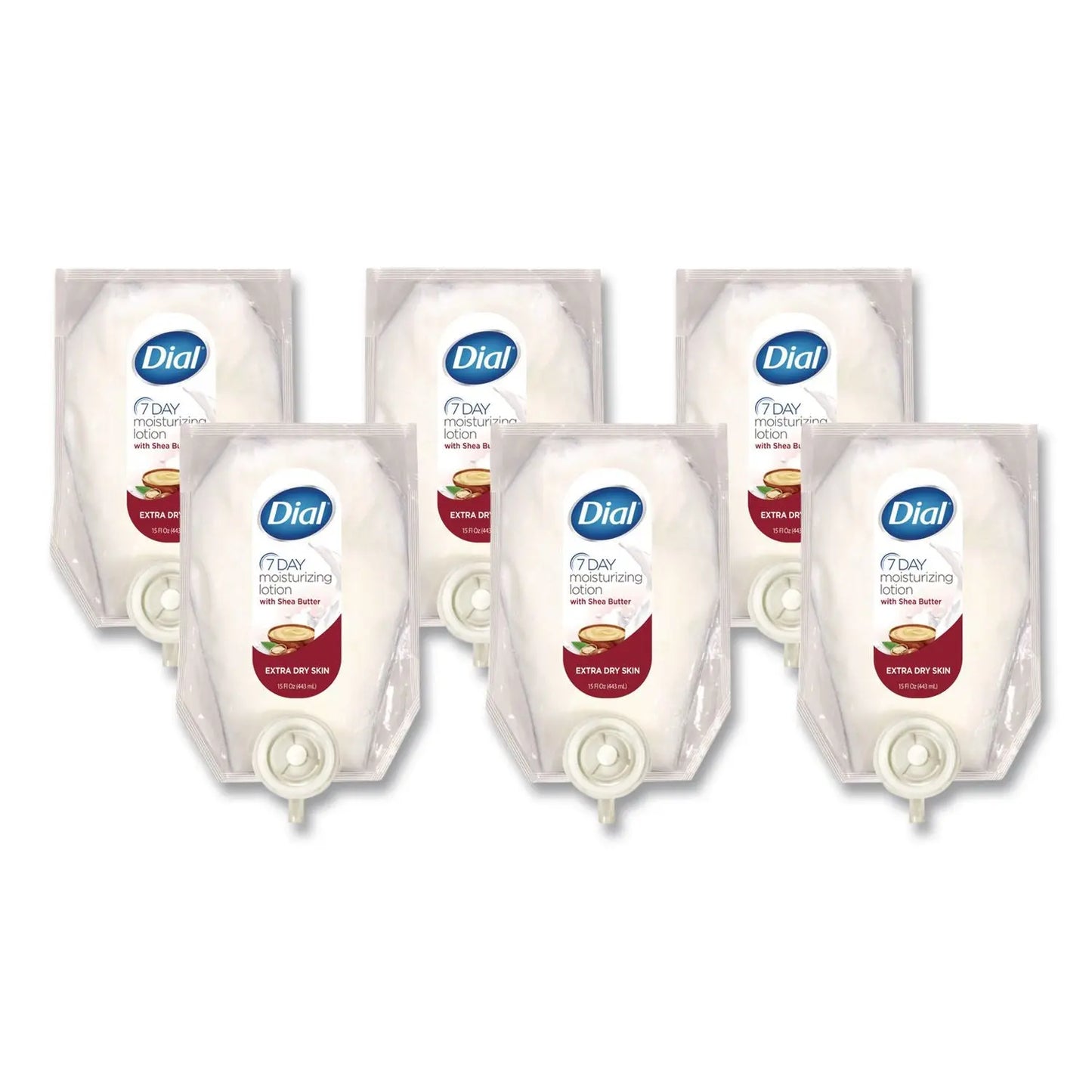 DIA12260CT 7-Day Moisturizing Lotion for Versa Dispenser, 15 oz Refill Pouch, 6/Carton Dial Professional