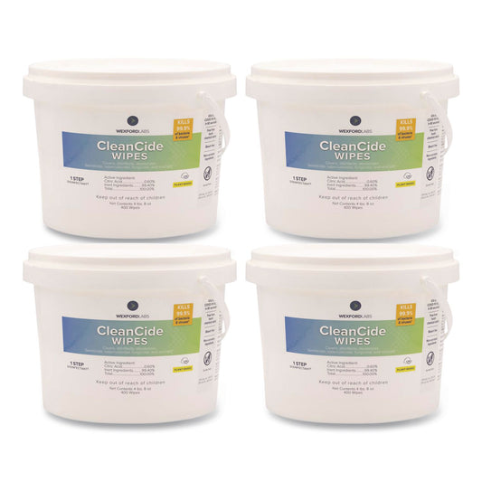 WXF3130B400DCT CleanCide Disinfecting Wipes, 1-Ply, 8 x 5.5, Fresh Scent, White, 400/Tub, 4 Tubs/Carton