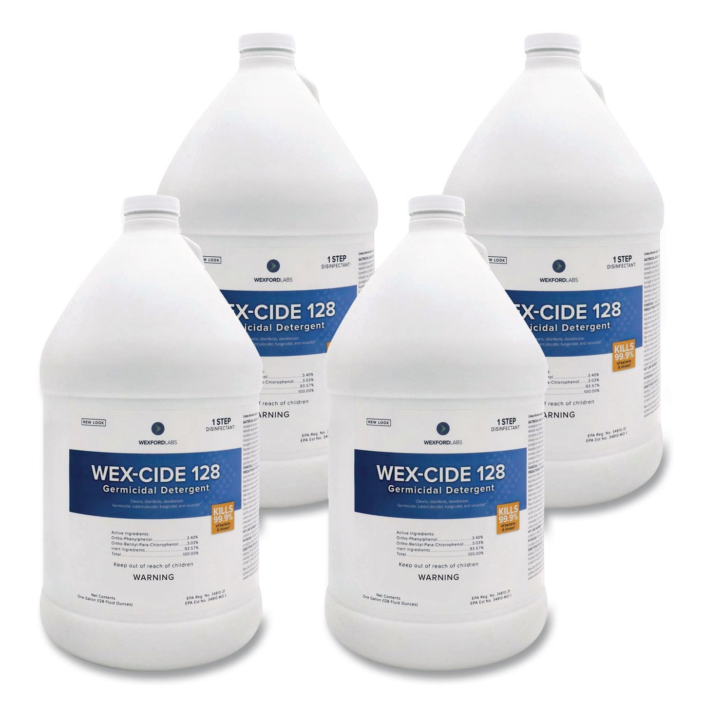 WXF211000CT Wex-Cide Concentrated Disinfecting Cleaner, Nectar Scent, 128 Oz Bottle, 4/carton