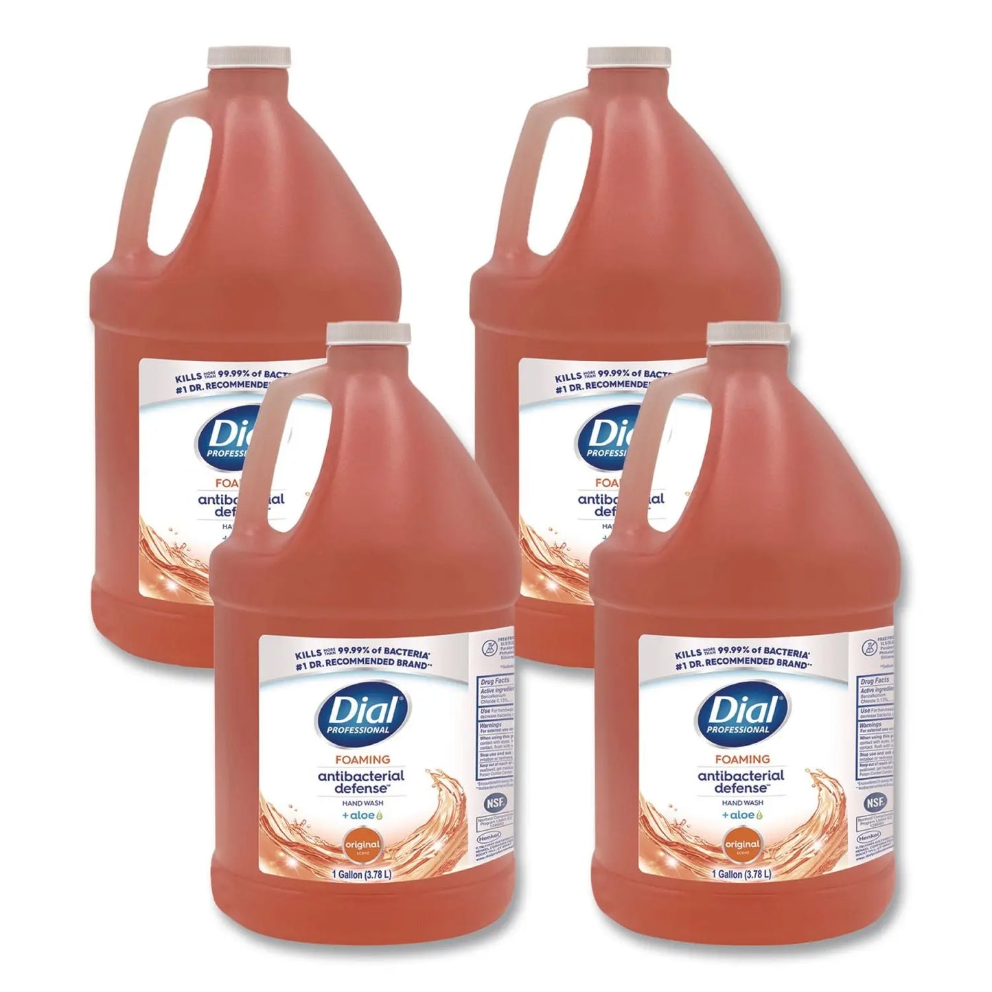 DIA35452 Antibacterial Defense Original Foaming Hand Wash, Plus Aloe, Original Scent, 1 gal, 4/Carton Dial Professional