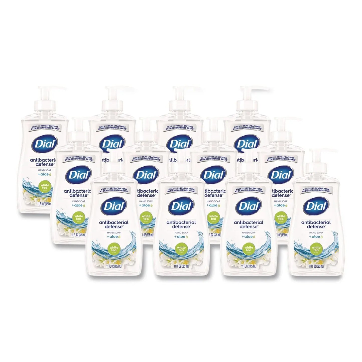 DIA20940 Antibacterial Liquid Hand Soap, White Tea Scent, 11 oz, 12/Carton Dial