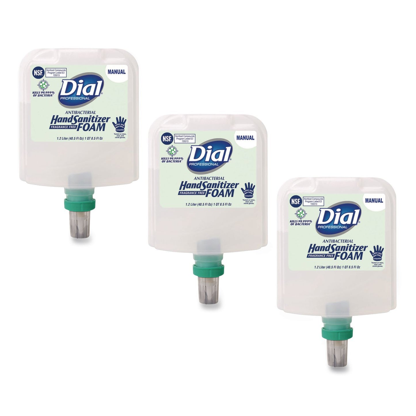 DIA19717 Antibacterial Foaming Hand Sanitizer Refill For Dial 1700 Dispenser, 1.2 L Refill, Fragrance-Free, 3/carton