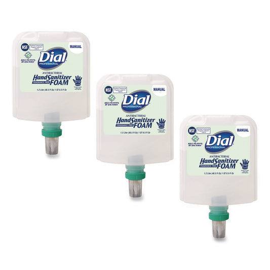 DIA19717 Antibacterial Foaming Hand Sanitizer Refill For Dial 1700 Dispenser, 1.2 L Refill, Fragrance-Free, 3/carton