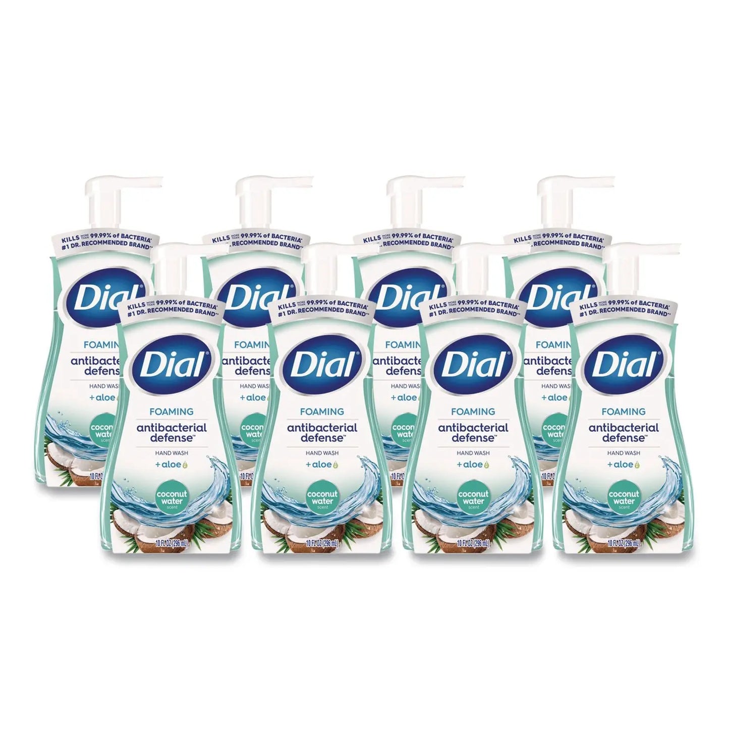 DIA34715 Antibacterial Foaming Hand Wash, Coconut Water Scent, 10 oz, 8/Carton Dial