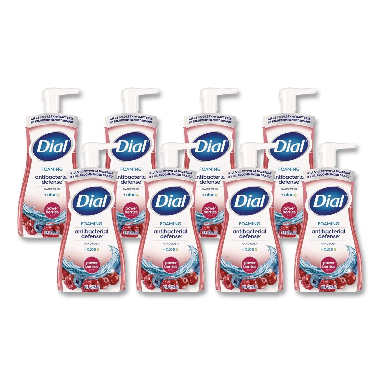 DIA34727 Antibacterial Foaming Hand Wash, Power Berries Scent, 10 oz, 8/Carton Dial