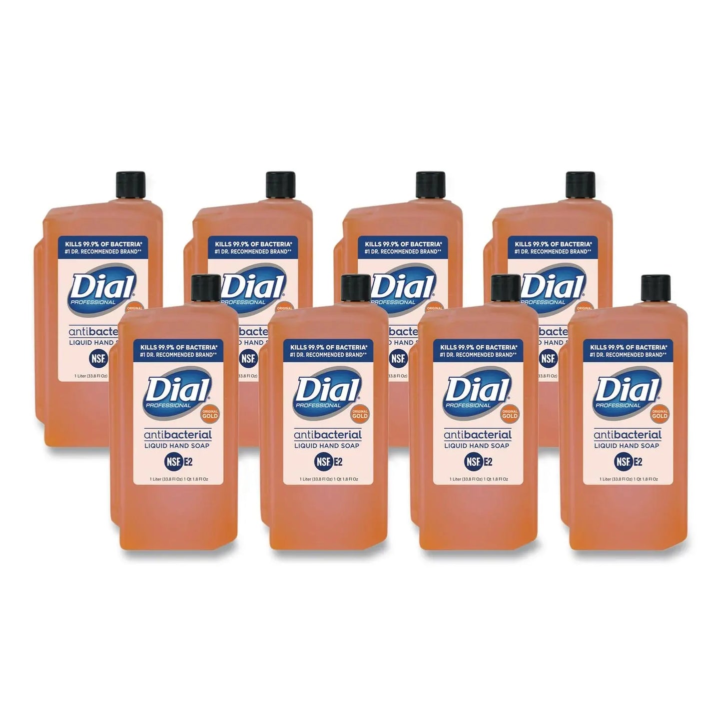 DIA84019 Gold Antibacterial Liquid Hand Soap, 1 L, 8/Carton Dial Professional