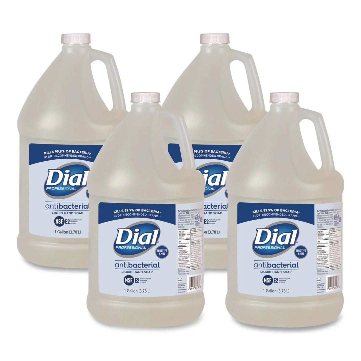 DIA82838 Antibacterial Liquid Hand Soap for Sensitive Skin Refill, Light Floral Scent, 1 gal, 4/Carton Dial Professional