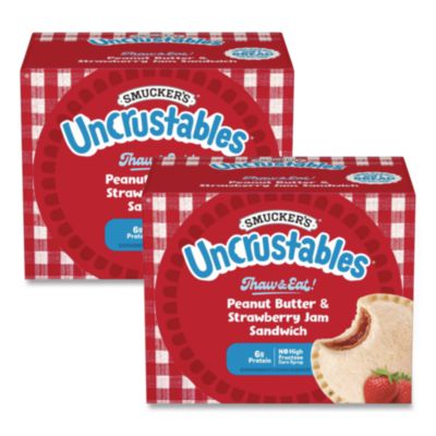 GRR90300133 UNCRUSTABLES Peanut Butter and Strawberry Jam, 2 oz, 10/Box, 2 Boxes/Carton