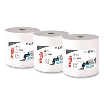 KCC83571 X70 Wipers in a Bucket Refills, No Bucket, 13 x 10, Unscented, White, 220/Rolls, 3 Rolls/Carton KIMBERLY CLARK