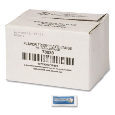 FLV80005 Condiment Packets, Mayonnaise, 0.32 Oz Packet, 200/carton DIAMOND CRYSTAL BRANDS