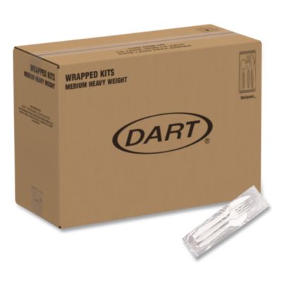 SCCRSW7Z Reliance Mediumweight Cutlery Kit, Fork/Knife/Spoon, Plastic, White, 500/Carton