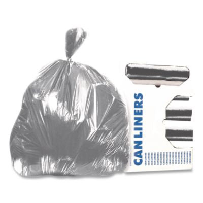 HERZ7660WS High-Density Waste Can Liners, 60 gal, 22 mic, 38" x 60", Silver, 150/Carton HERITAGE