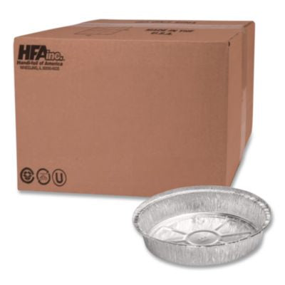 HFA204700 Round Aluminum Container, 24 oz., 7" Diameter, Silver, 500/Carton HOFFMASTER