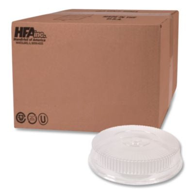 HFA2012DL Round Plastic Dome Lid, Embossed, Fits 212/213, 16" Diameter, Clear, 25/Carton HOFFMASTER