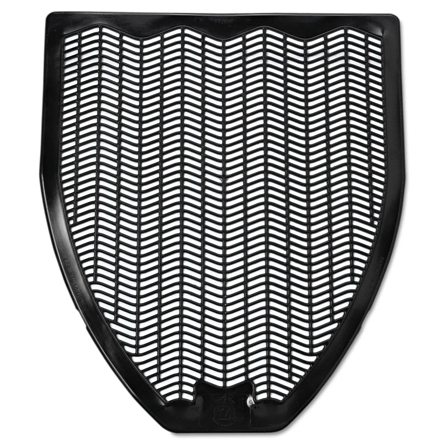 IMP15255 Disposable Urinal Floor Mat, Shield-Shaped, Fresh Blast Scent, Black Non-Slip Perforated Surface, 17.5" x 20.38", 6/Carton Impact