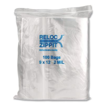 MGPMGZ2P0912 Zippit Resealable Bags, 2 Mil, 9" X 12", Clear, 1,000/carton