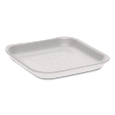 PCT0TF101S00000 Supermarket Tray, #1S, 5.1 x 5.1 x 0.65, White, Foam, 1,000/Carton
