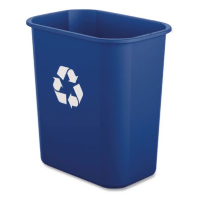BWK12QTRECYCLEB Deskside Recycling Bin, 3 gal, Polypropylene, Blue BOARDWALK