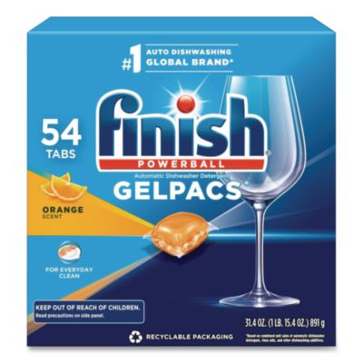 RAC81181 Dish Detergent Gelpacs, Orange Scent, 54/box RECKITT BENCKISER